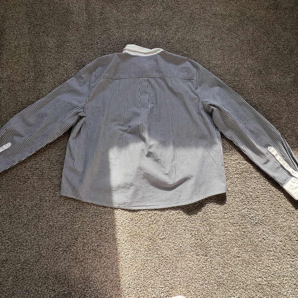 J. Crew Navy and White Striped Shirt